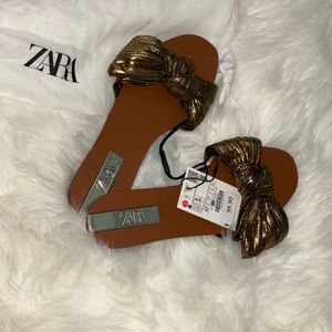 Zara gold sandals